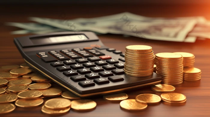 income calculation money and coins calculator for tracking expenses rendered in 3d 9824349.jpg!w700wp